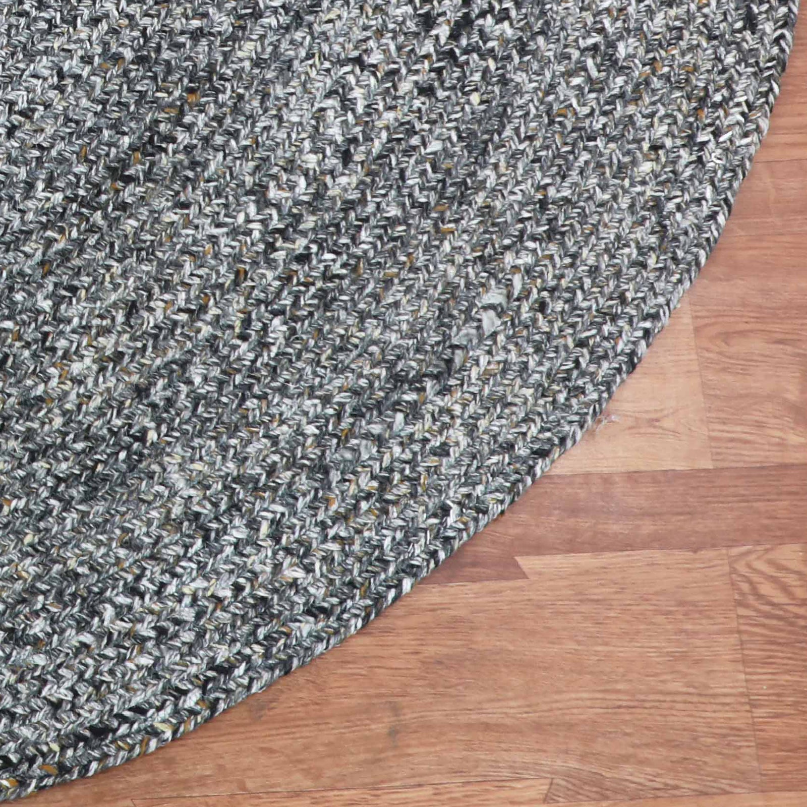 D250 Cm Flat Tweed Braided Round Handmade Rug Tweed-R-250