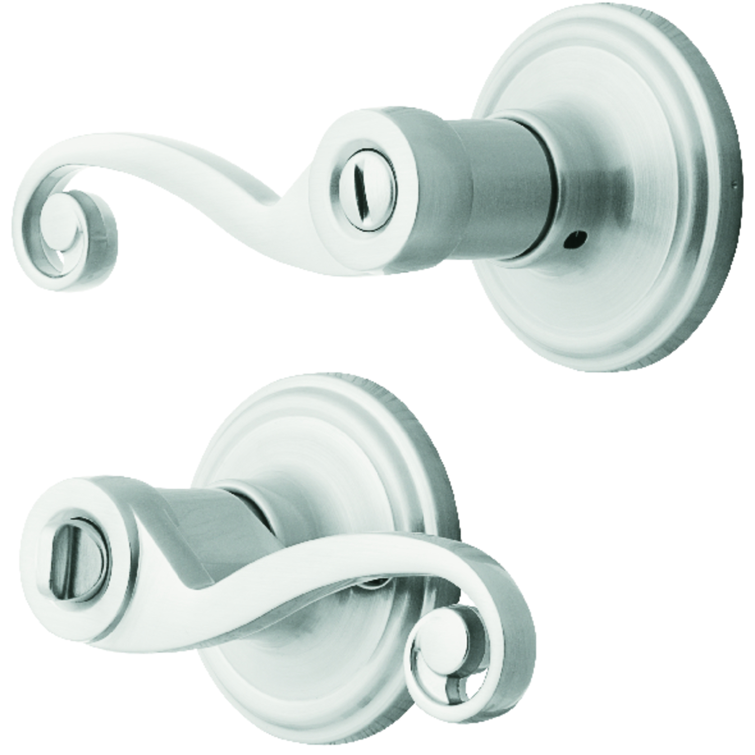 Ace Scroll Satin Nickel Privacy Lockset 1-3/4 in.