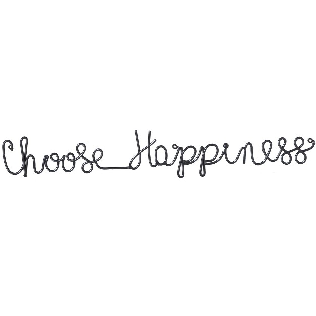 Evergreen Choose Happiness Cursive 3 d Metal Wall Decor In Black Finish