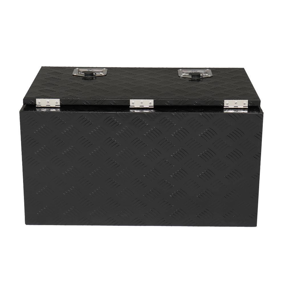 Karl home 30 in. Black Diamond Plate Aluminum Underbody Truck Tool Box Double Lock with Key 280431681522