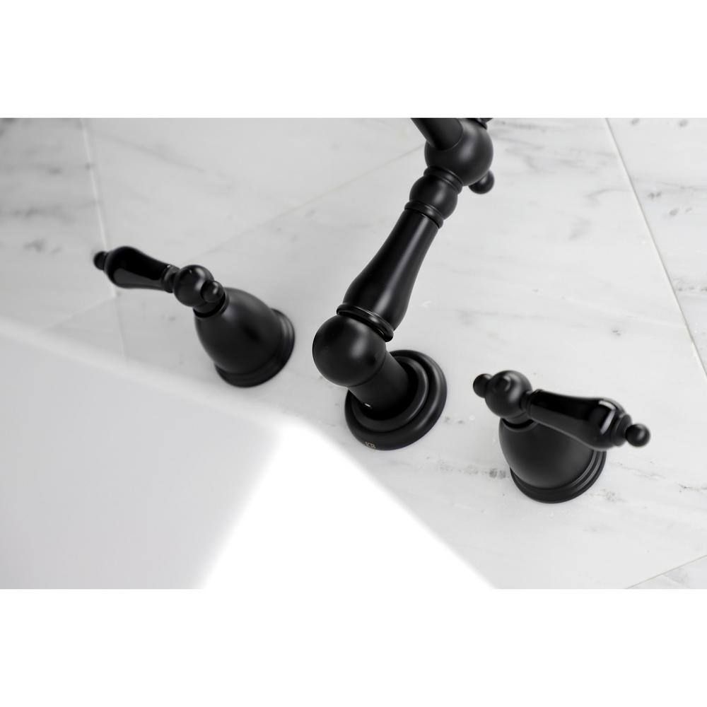 Kingston Brass Duchess Wall Mount Roman Tub Faucet in Matte Black (Valve Included) HKS1020PKL