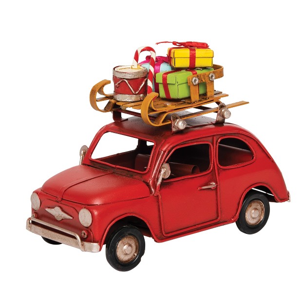 Gallerie Ii Red Car W luggage Figurine