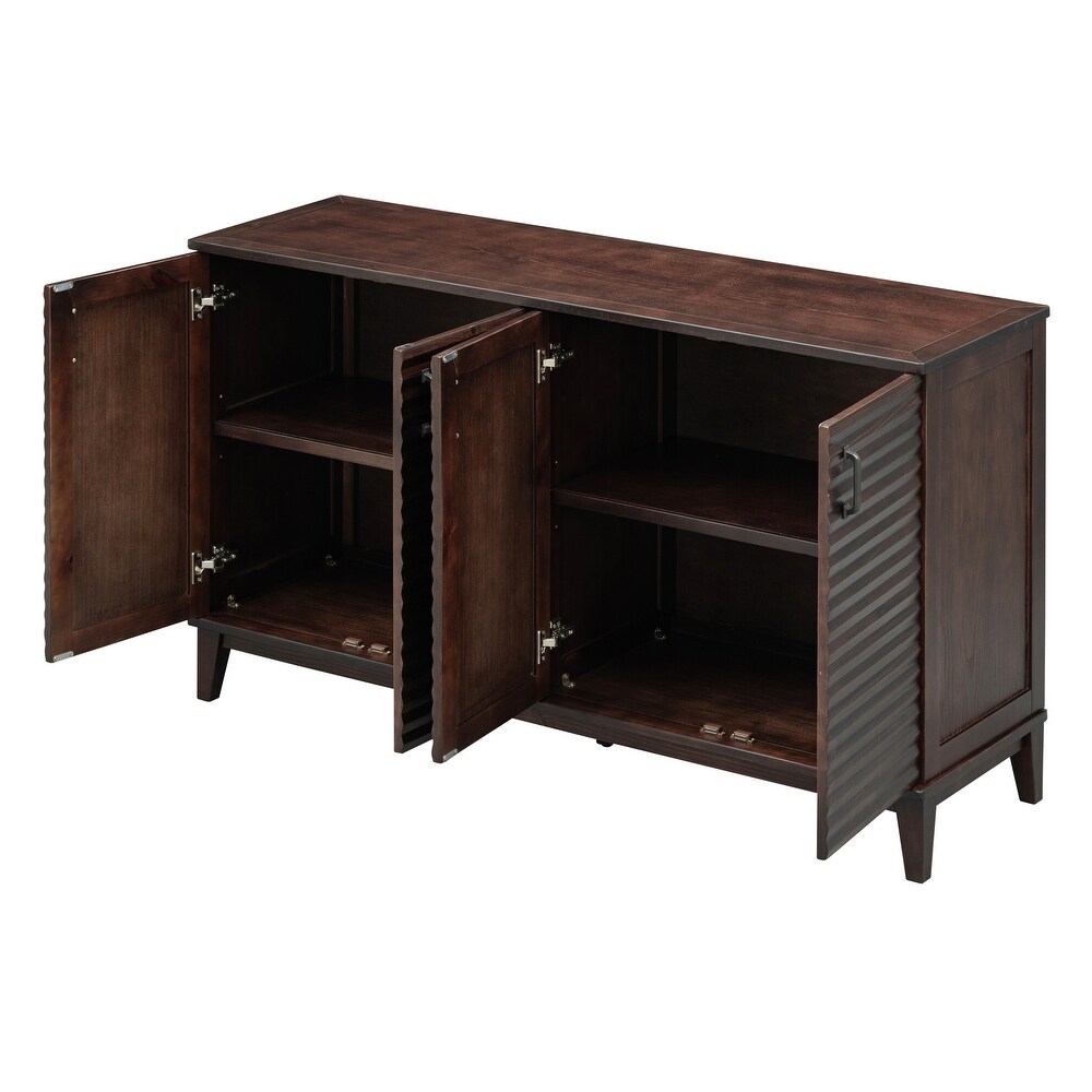 Large Storage Buffet with Adjustable Shelves and Metal Handles