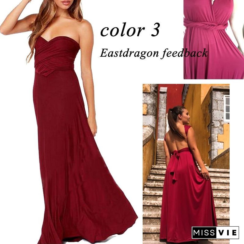 Women Wrap Convertible Boho Maxi Red Bandage Long Bridesmaids Infinity Dress