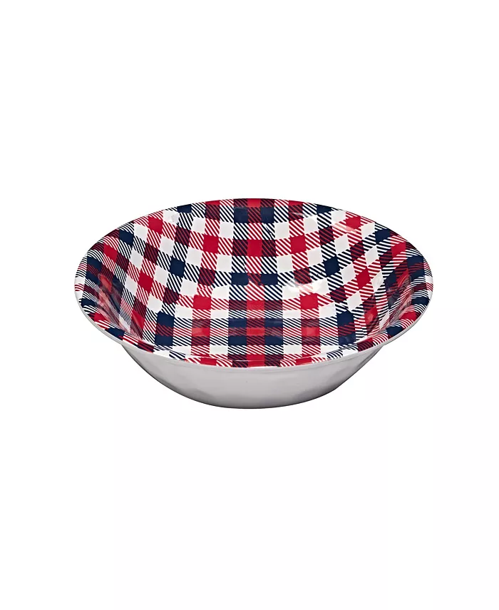 Certified International Patriotic Plaid Melamine All Purpose Bowl Set of 6