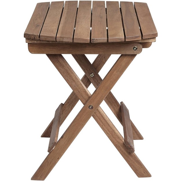 Wide Natural Wood Outdoor Side Table For Garden Yard Patio Deck Balcony Shed Front Porch