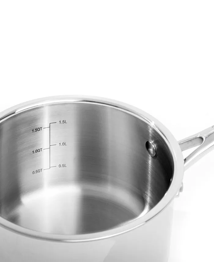 BergHOFF Professional 18 10 Stainless Steel Tri-Ply 3.3 Quart Sauce Pan with Lid