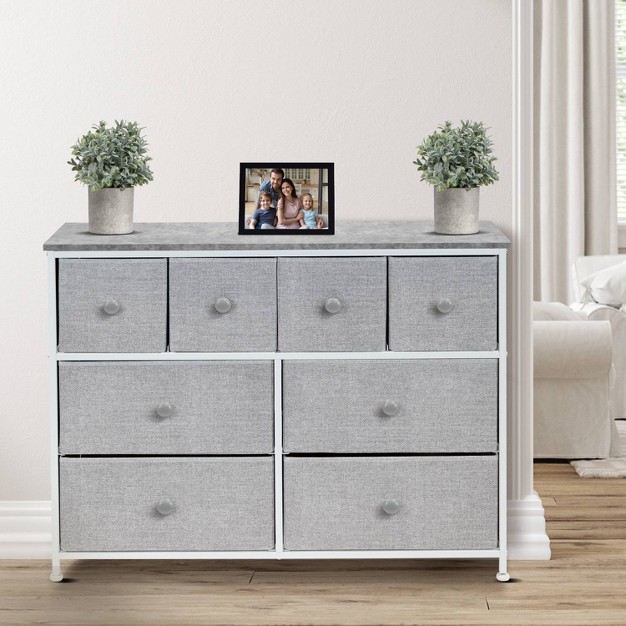 Sorbus Drawer Fabric Dresser For Bedroom Home And Office Gray