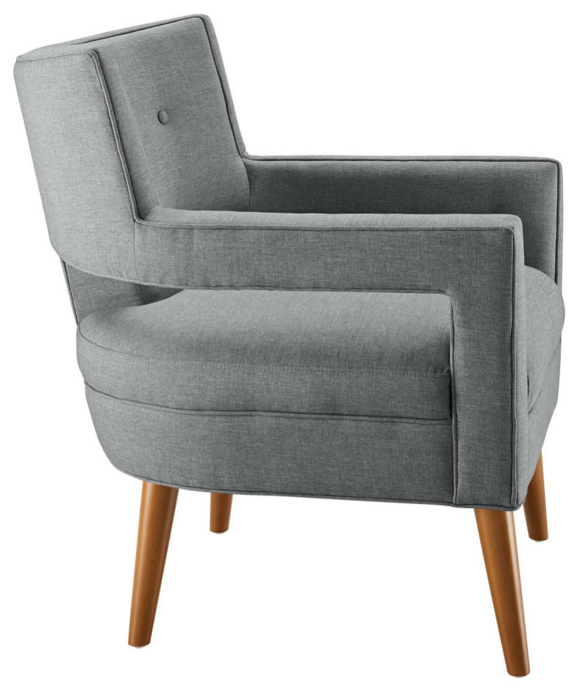 Eliana Light Grey Upholstered Fabric Armchair   Midcentury   Armchairs And Accent Chairs   by Virgil Stanis Design  Houzz