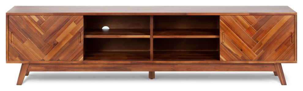 Herringbone TV Stand Low   Midcentury   Entertainment Centers And Tv Stands   by LIEVO  Houzz