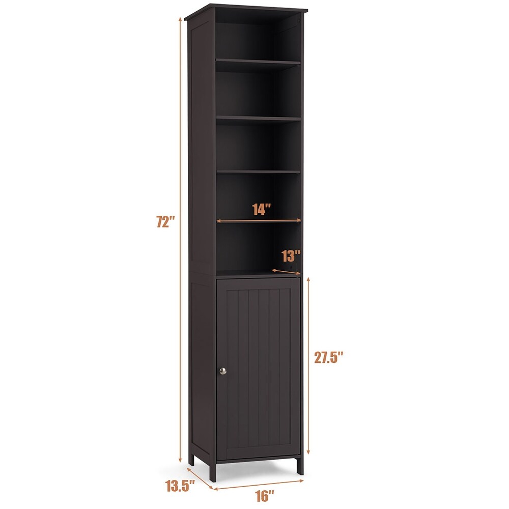 Costway 72'' Bathroom Tall Floor Storage Cabinet Freestand Shelving   See details