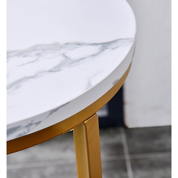 X-shaped Base Side Table/End Table in White/Gold