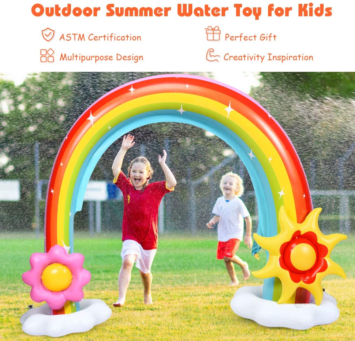 Costzon Inflatable Rainbow Sprinkler for Kids, 96