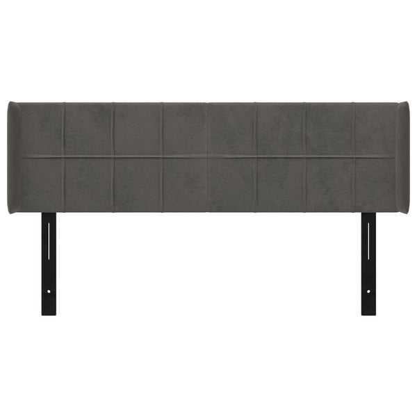 vidaXL Headboard with Ears Dark/Light Gray Velvet - - 37455508