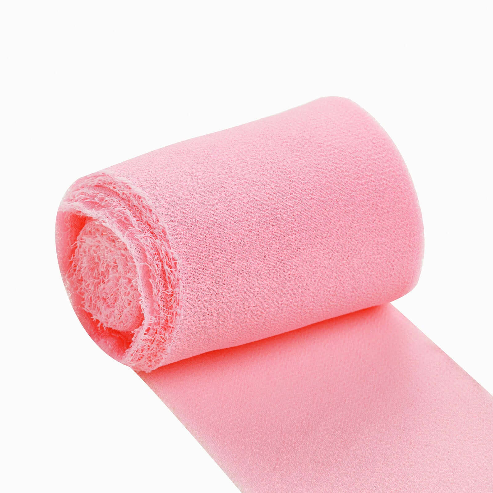 2 Pack Pink Silk-Like Chiffon Linen Ribbon Roll For Bouquets, Wedding Invitations Gift Wrapping 6yd