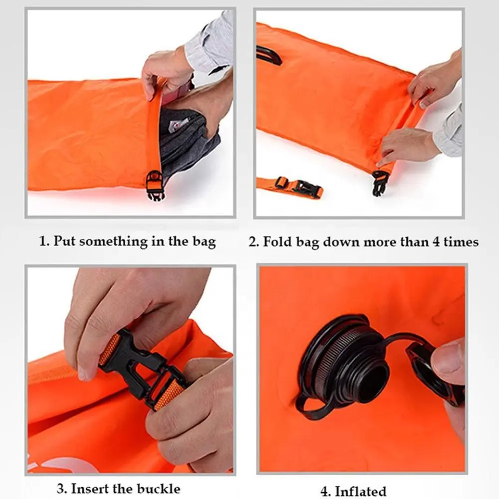 PVC Waterproof Dry Bag Swimming Backpack Kayak Rafting Drifting Camping Hiking Rucksack Inflatable Flotation Bag Life Buoy