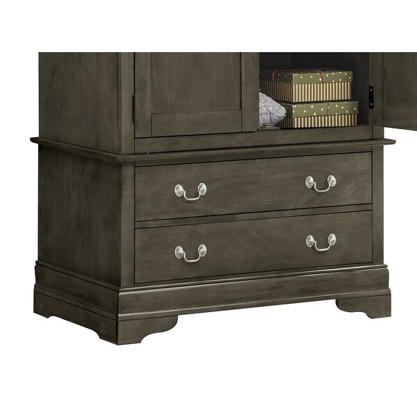 LYKE Home Anabelle Gray Armoire - 78