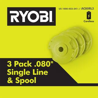 RYOBI ONE+ HP 18V Brushless 13 in. Cordless Battery String Trimmer (Tool Only) with Extra 3-Pack of Spools P20102BTL-AC