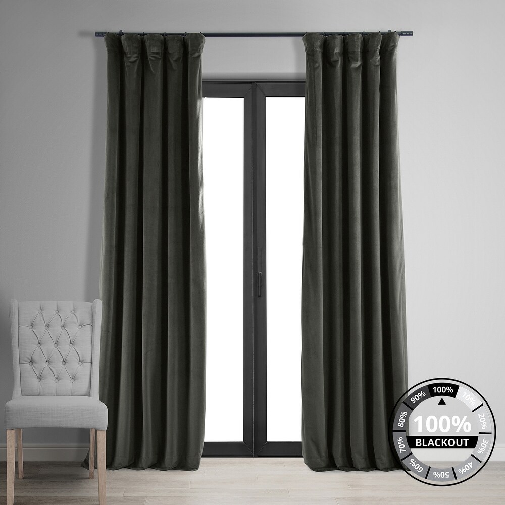 Exclusive Fabrics Signature Velvet Blackout Curtain 108 Inches Long (1 Panel)