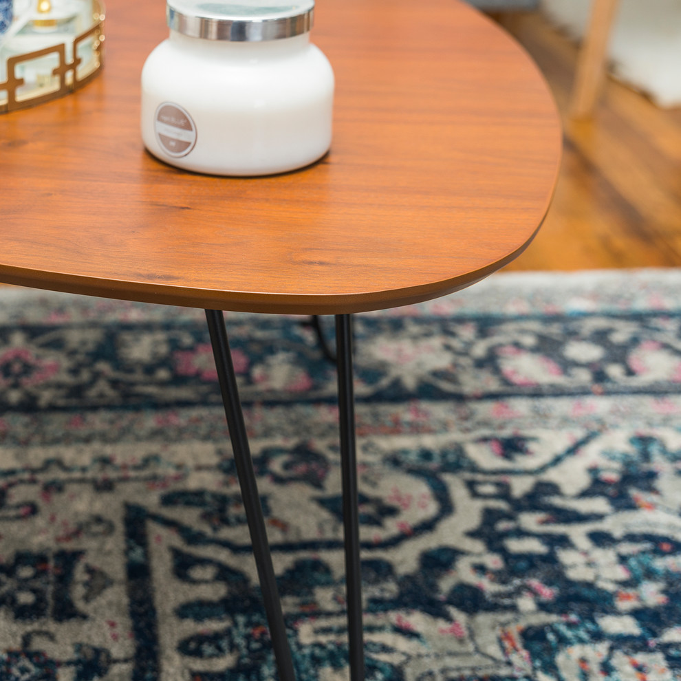 32 quotHairpin Leg Wood Coffee Table  Walnut   Midcentury   Coffee Tables   by Walker Edison  Houzz