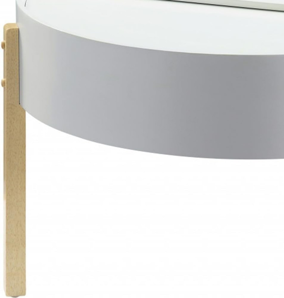 Scandinavian Coffee Table  Natural Wooden Legs With Round Shaped Top  White   Scandinavian   Coffee Tables   by Decor Love  Houzz