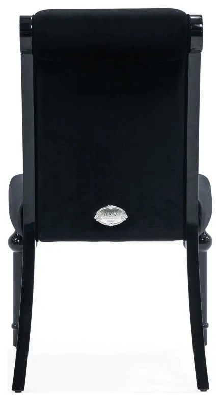 Nelson Transitional Black Chenille Fabric Dining Chair  Set of 2   Traditional   Dining Chairs   by V.S.D Furniture  Houzz