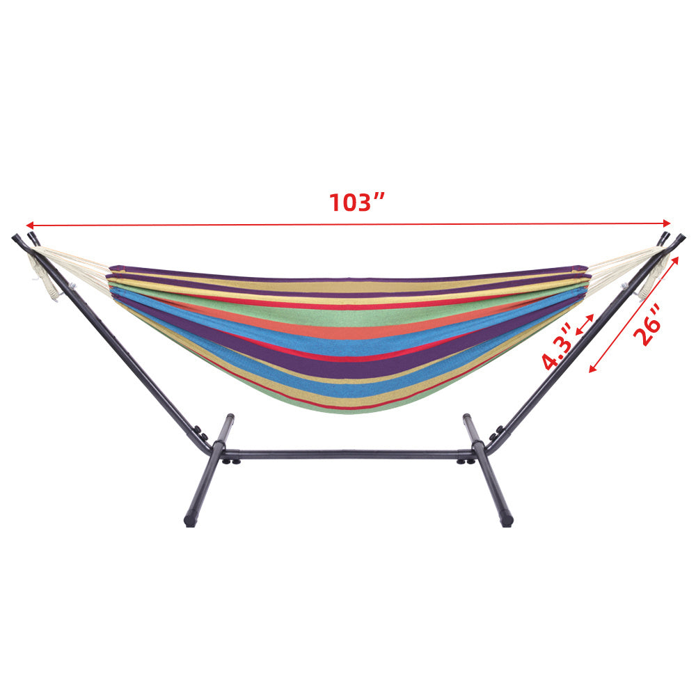 LANTRO JS Hammock & Steel Frame Stand Swing Chair Home/Outdoor Backyard Garden Camp Sleep YJ