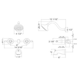 Design House Oakmont 2-Handle 1-Spray Tub and Shower Faucet in Matte Black (Valve Included) 595686