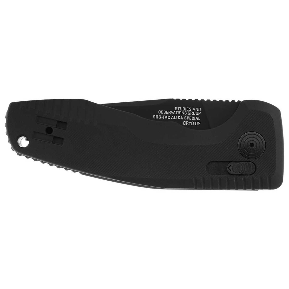 SOGTAC AU Compact 1.96 inch Tanto Plain Edge Automatic Knife  CA Special Black