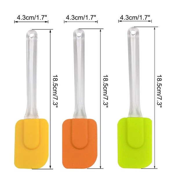 3pcs Flexible Silicone Spatula Set Heat Resistant Non Stick - 7.3