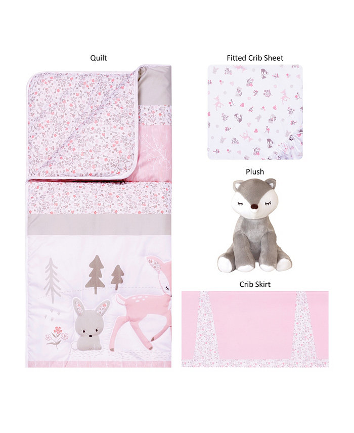 Trend Lab Sammy and Lou Sweet Forest Friends 4 Piece Crib Bedding Set