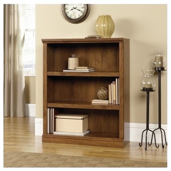 Pemberly Row 3 Shelf Bookcase in Lintel Oak   Transitional   Bookcases   by Homesquare  Houzz