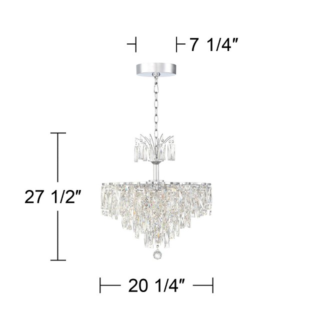 Wide Modern Cascade Crystal 6 light Led Fixture For Dining Room Foyer Kitchen Island Entryway