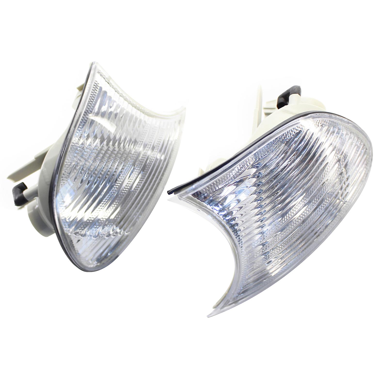 White 1 Pair Corner Lights Clear Lens White 63126904307 63126904308 Left and Right Replacement For Bmw 3 Series E46 1998-2001