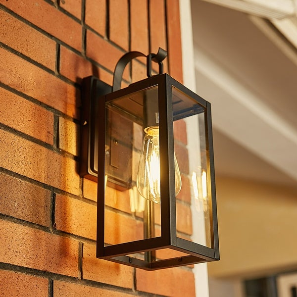 1-set Modern Black Outdoor Wall Light Square Glass Sconce Shopping - The Best Deals on Outdoor Wall Lanterns | 39367999