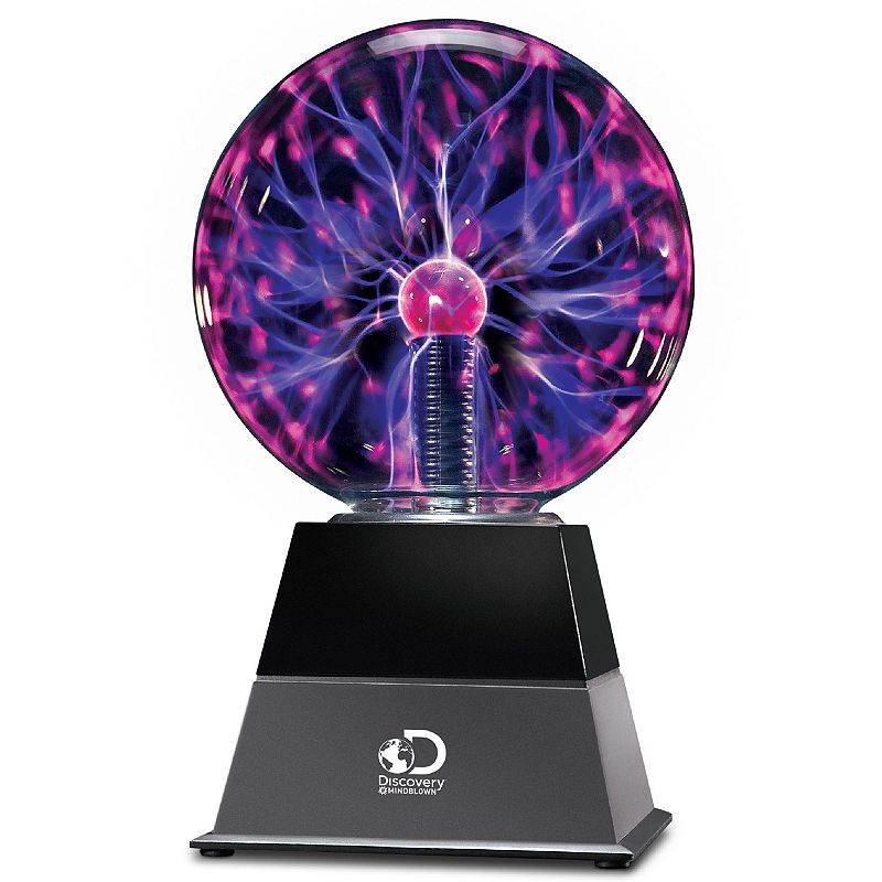 Discovery Kids 6 Plasma Globe Lamp with Interactive Electric Touch and Sound Sensitive Lightning and Tesla Coil， Includes AC Adapter