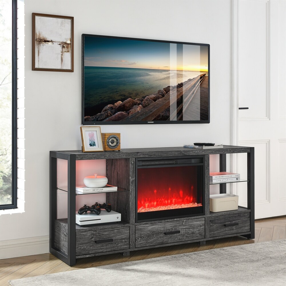 60Inch Electric Fireplace Media TV Stand