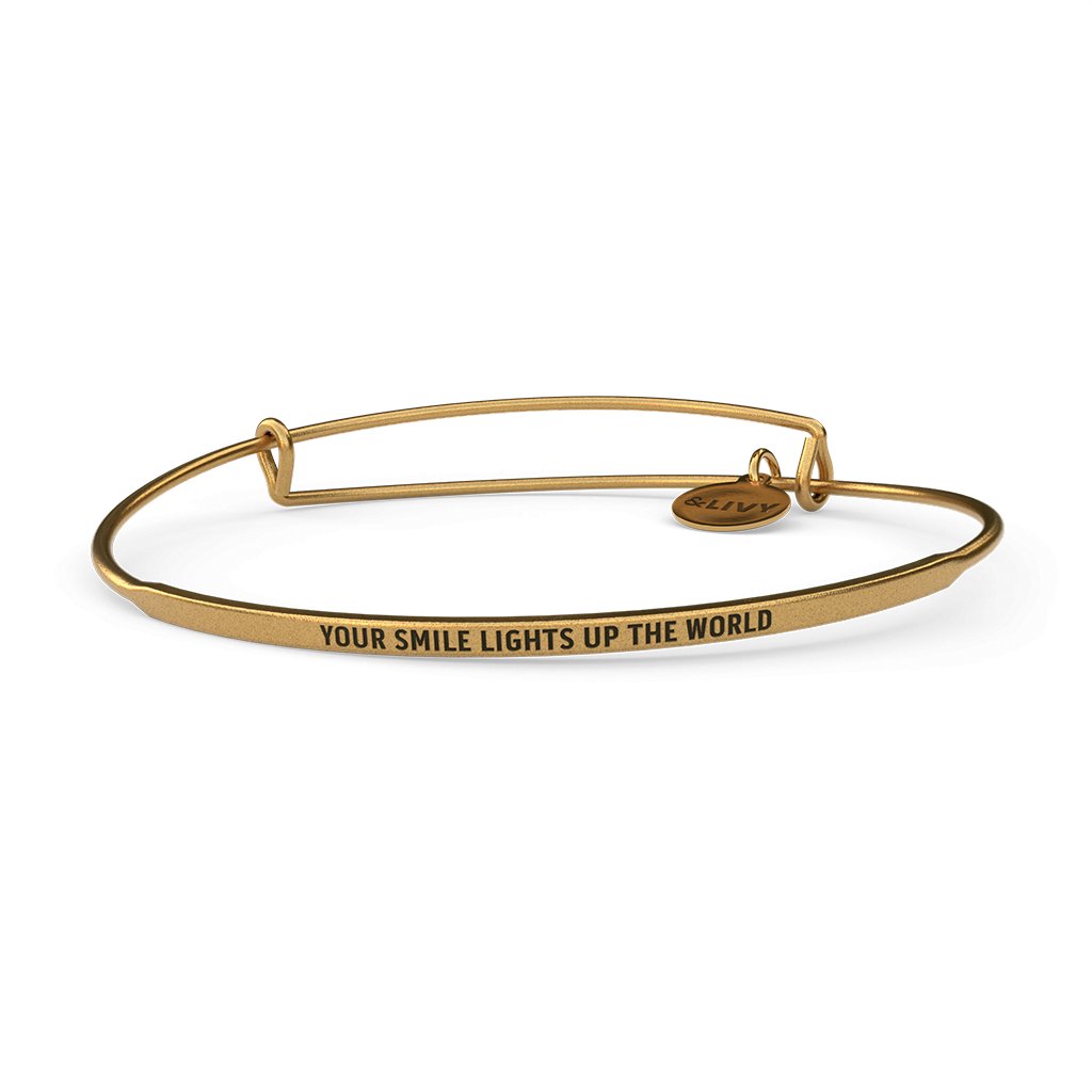 &Livy  Posy Wire Bracelet - Your Smile Lights Up The World