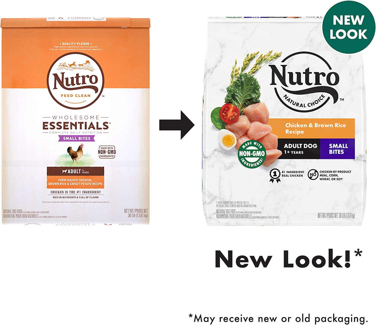 NUTRO NATURAL CHOICE Small Bites Adult Dry Dog Food Chicken and Brown Rice Recipe 30 Pound (Pack of 1)