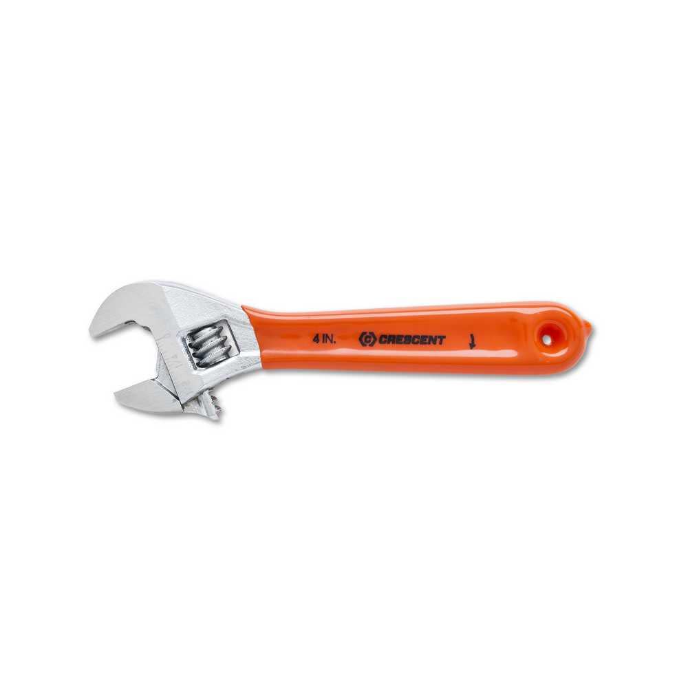 Adjustable Wrench， 4 In. Chrome Finish， Cushion Grip