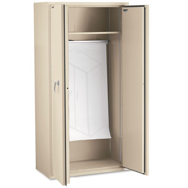 FireKing Storage Cabinet， 36w x 19.25d x 72h， UL Listed 350 Degree， Parchment