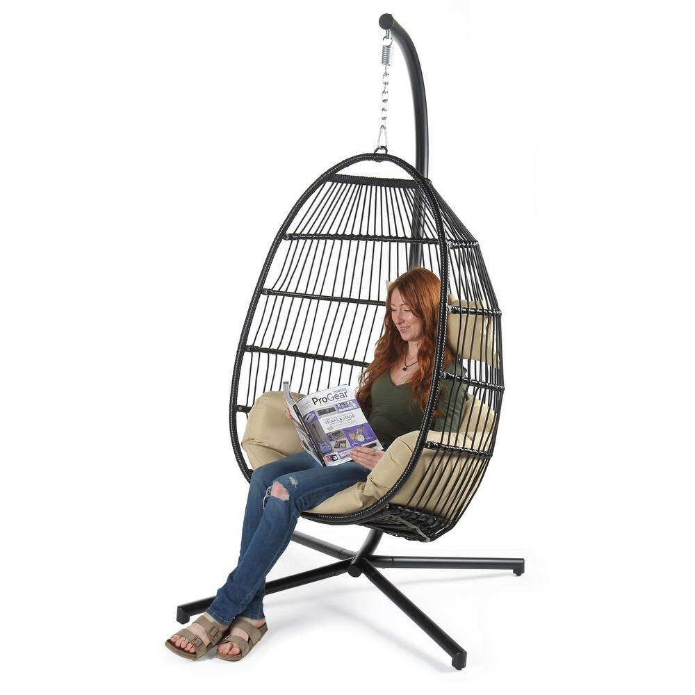 Jumbo Hanging Swing Basket Egg Chair with Stand