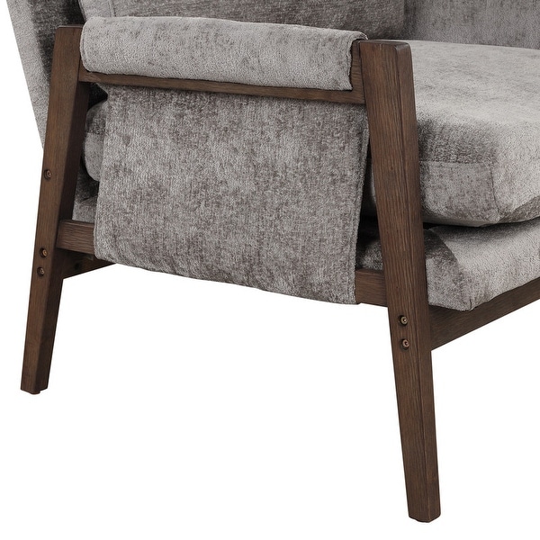 Modern Velvet Accent Chair，Leisure Chair with Solid Wood Frame