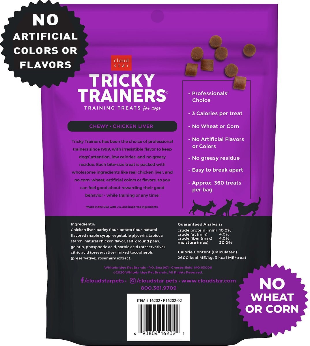 Cloud Star Chewy Tricky Trainers Liver Flavor Dog Treats