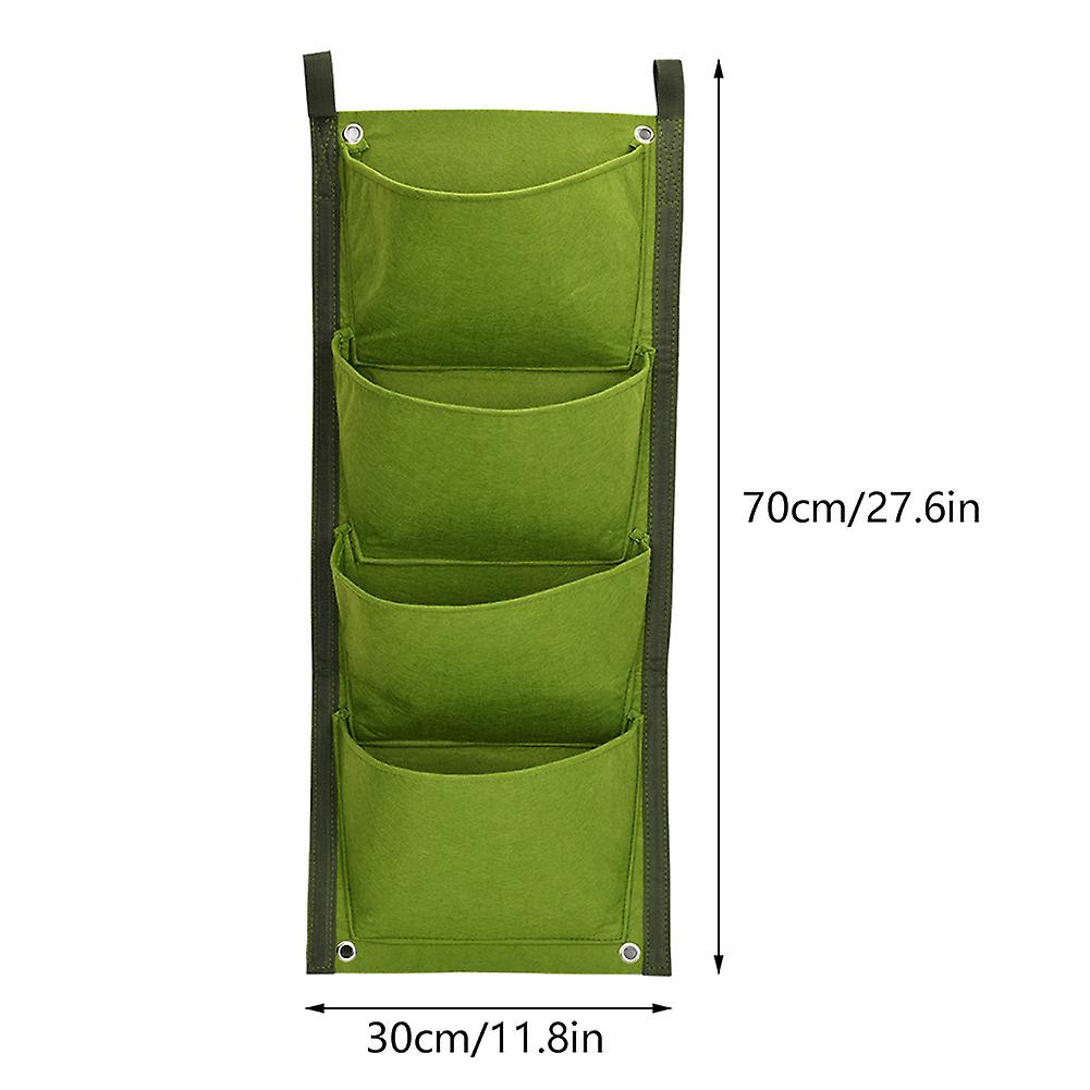 4 Pocket Vertical Greening Hanging Wall Outdoor Garden Grow Plant Bags Planter