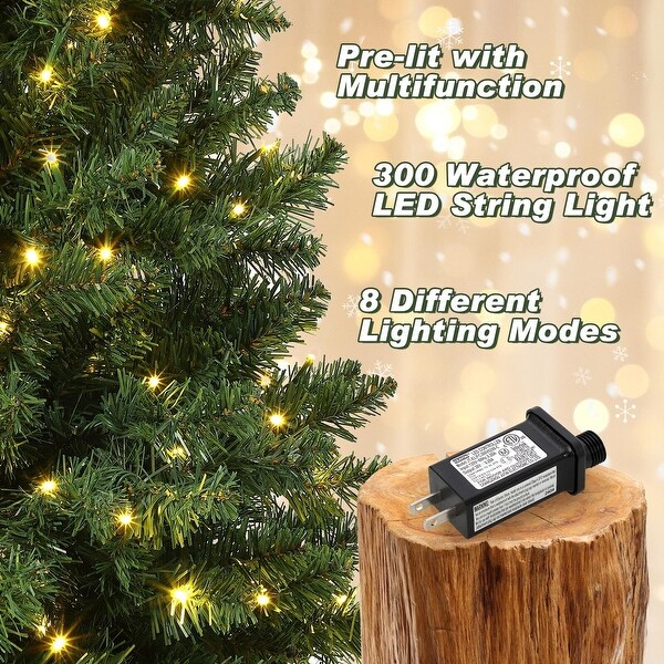 4.5 Ft Artificial Fiber Optic Christmas Tree Black Base