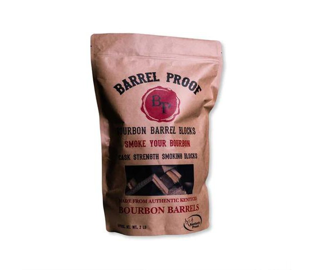 Barrel Proof Bourbon Barrel Blocks Cask Strength Smoking Wood Chunks For Grilling 2 Pound Resealable Bag