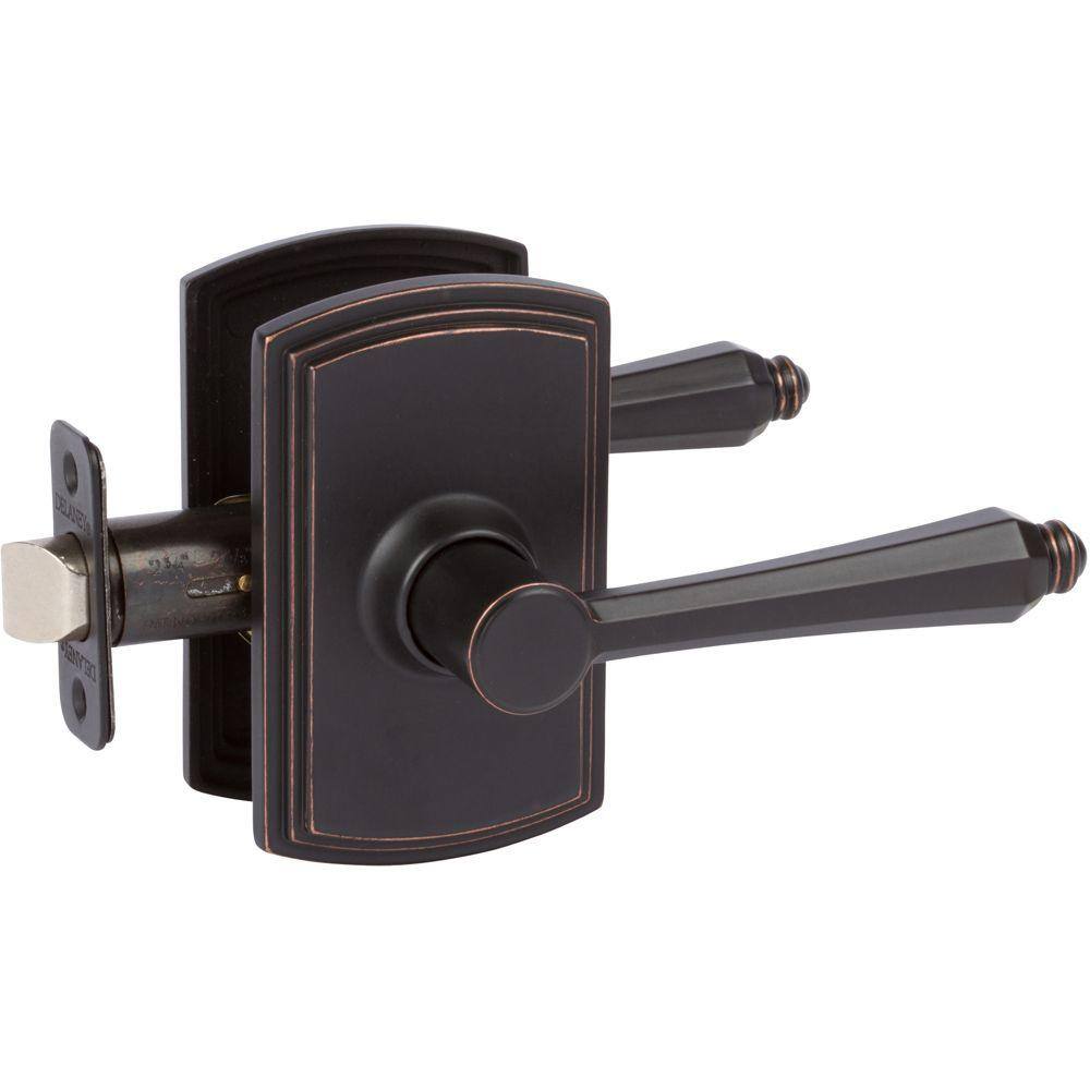 DELANEY HARDWARE Italian Collection Florini Edged Bronze HallCloset Door Handle 364007