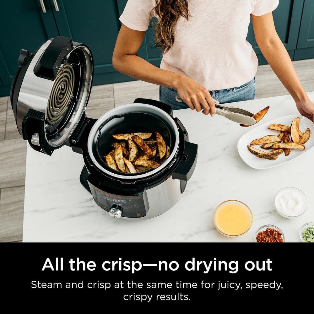 NINJA Foodi 8 qt. XL 14-in-1 Stainless Steel Electric Pressure Cooker Steam Fryer with Smart Lid (OL601) OL601