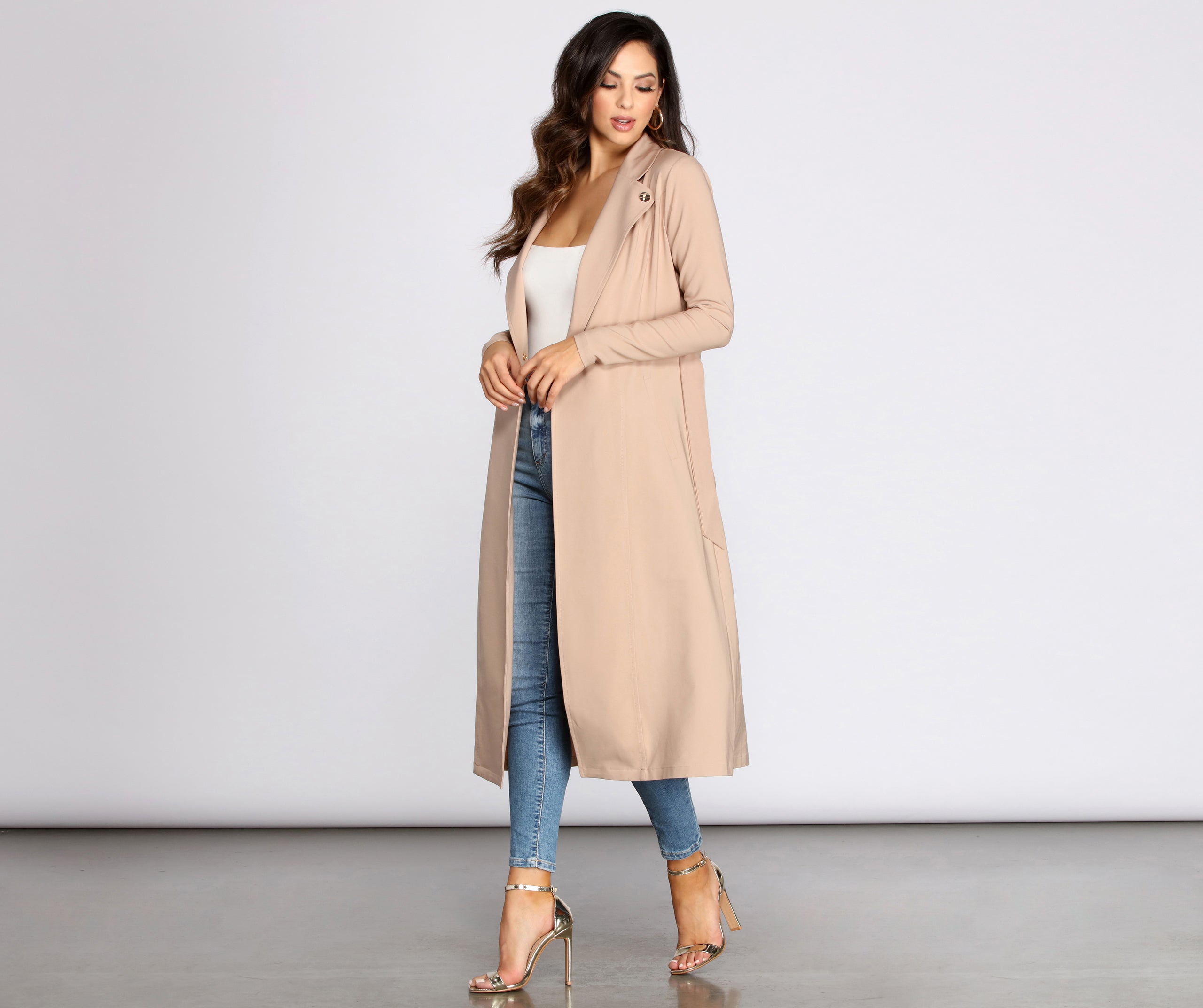 Cover Girl Long Trench Coat